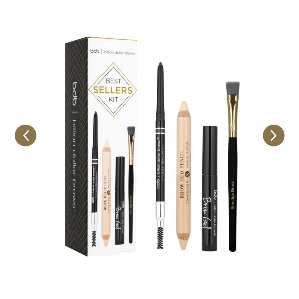 BILLION DOLLAR BROWS 4p Best Sellers Kit 2 Pencils Gel Brush $42 NIB